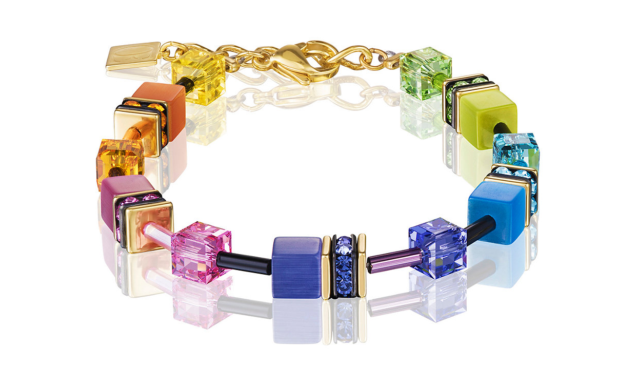 Coeur de Lion Bracelet, Multicolor Regenbogen Gold-2