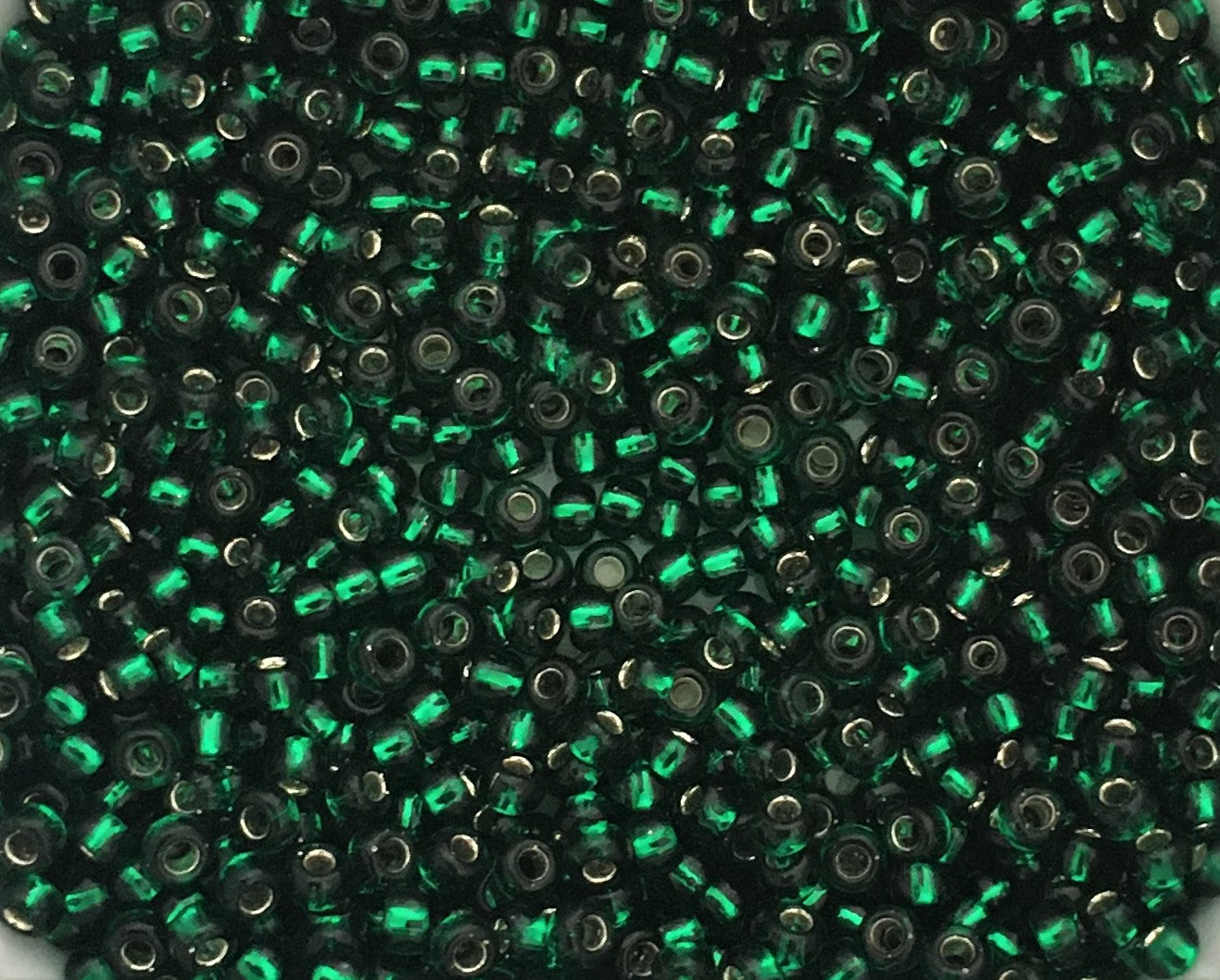 Toho Seed Beads size 11/0 Silver-lined Emerald TRD-36