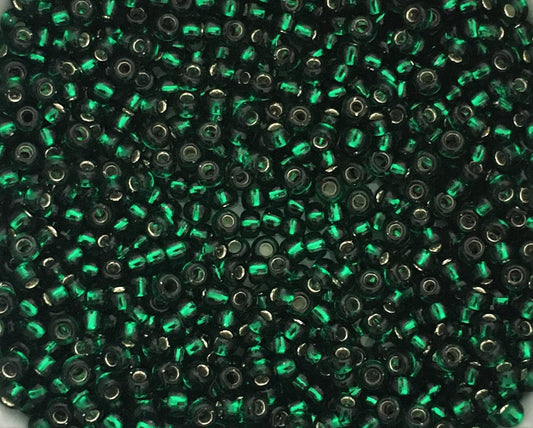 Toho Seed Beads size 11/0 Silver-lined Emerald TRD-36