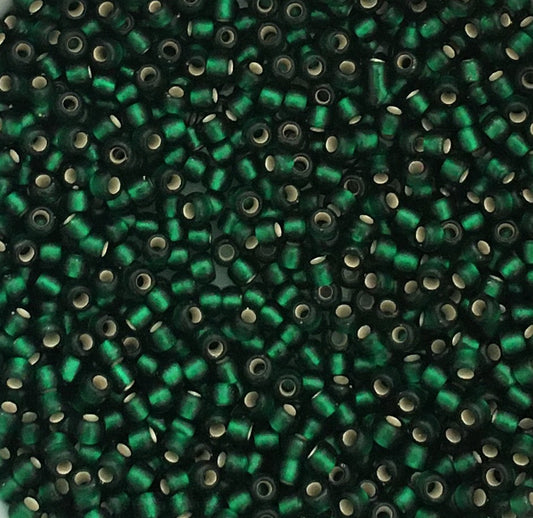 Toho Seed Beads size 11/0 Silver-lined Emerald Frosted TRD-36F