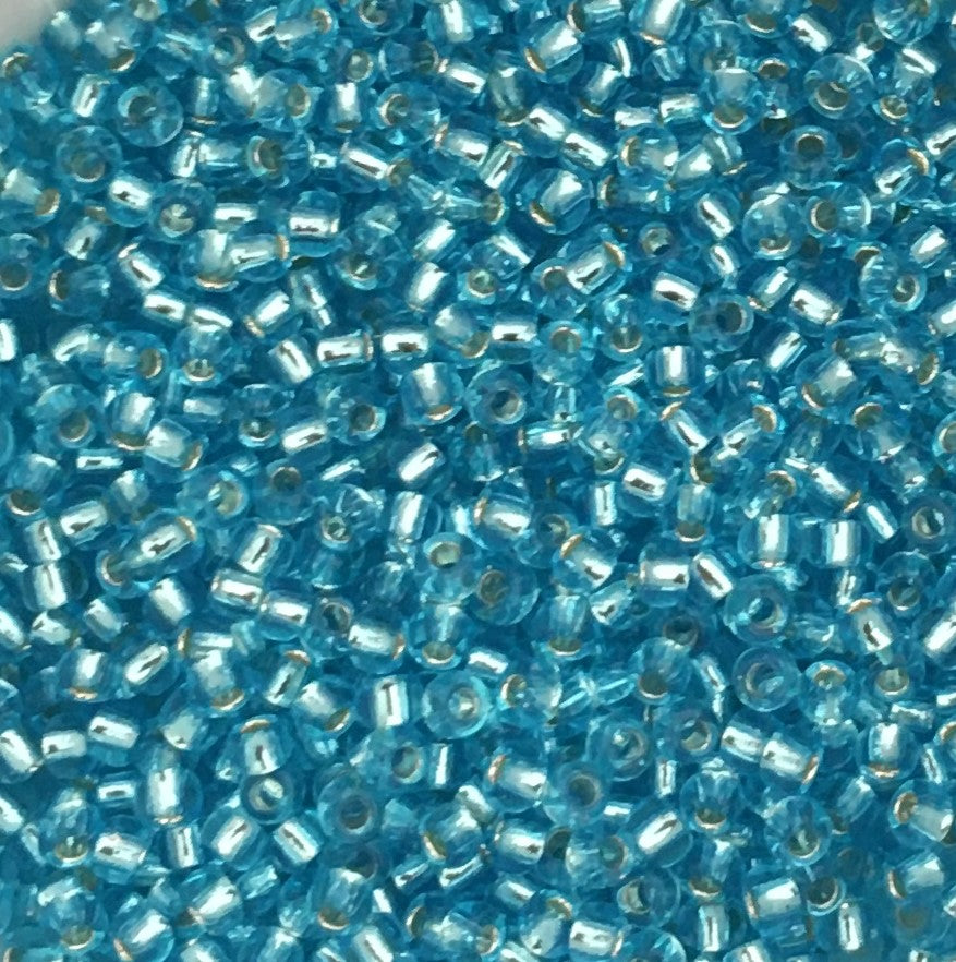 Toho Seed Beads size 11/0  Silver-lined Aquamarine TRD-23