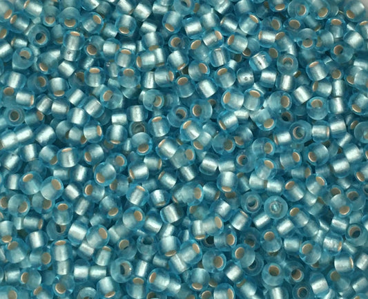 Toho Seed Beads size 11/0  Silver-lined Aquamarine, Frosted TRD-23F