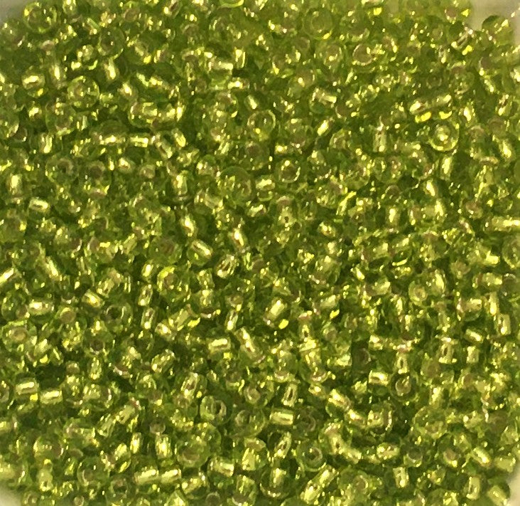 Toho Seed Beads size 11/0 Silver-lined, Lime Green TRD-24