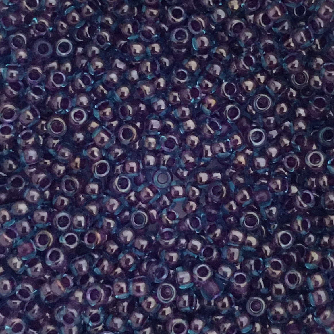 Toho Seed Beads size 11/0  Aquamarine/Violet-lined TRD-252