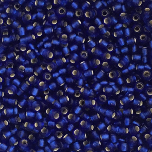 Toho Seed Beads size 11/0  Silver-lined Dark Sapphire Frosted TRD-28F