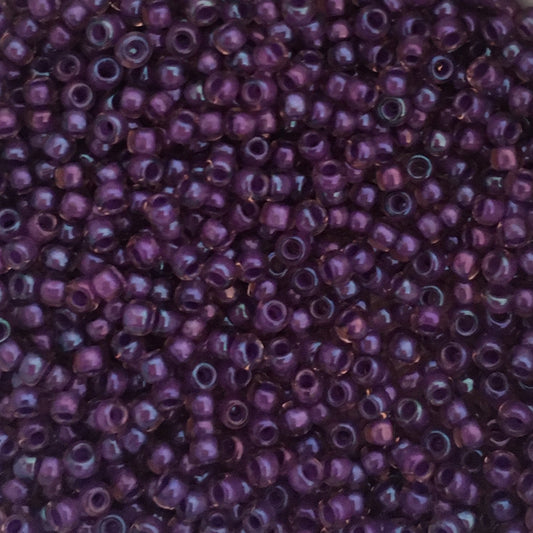 Toho Seed Beads size 11/0  Rosaline Rainbow/Opaque Purple-lined TRD-928