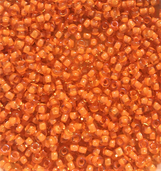 Toho Seed Beads size 11/0 Jonquil/Burnt Orange-lined TRD-950